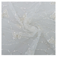 Chaussures de mariage personnalisées en tissu 100% polyester, doux, blanc, en dentelle, tulle, tricoté, brodé, floral, à sequins, perlé, respirant et lourd
