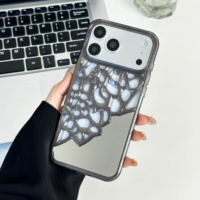 Coque de téléphone ajourée au design créatif pour les nouveaux iPhone 18 17 16 15 Pro Max, coque de protection rafraîchissante pour l'été, avec miroir de maquillage pour iPhone 14 13