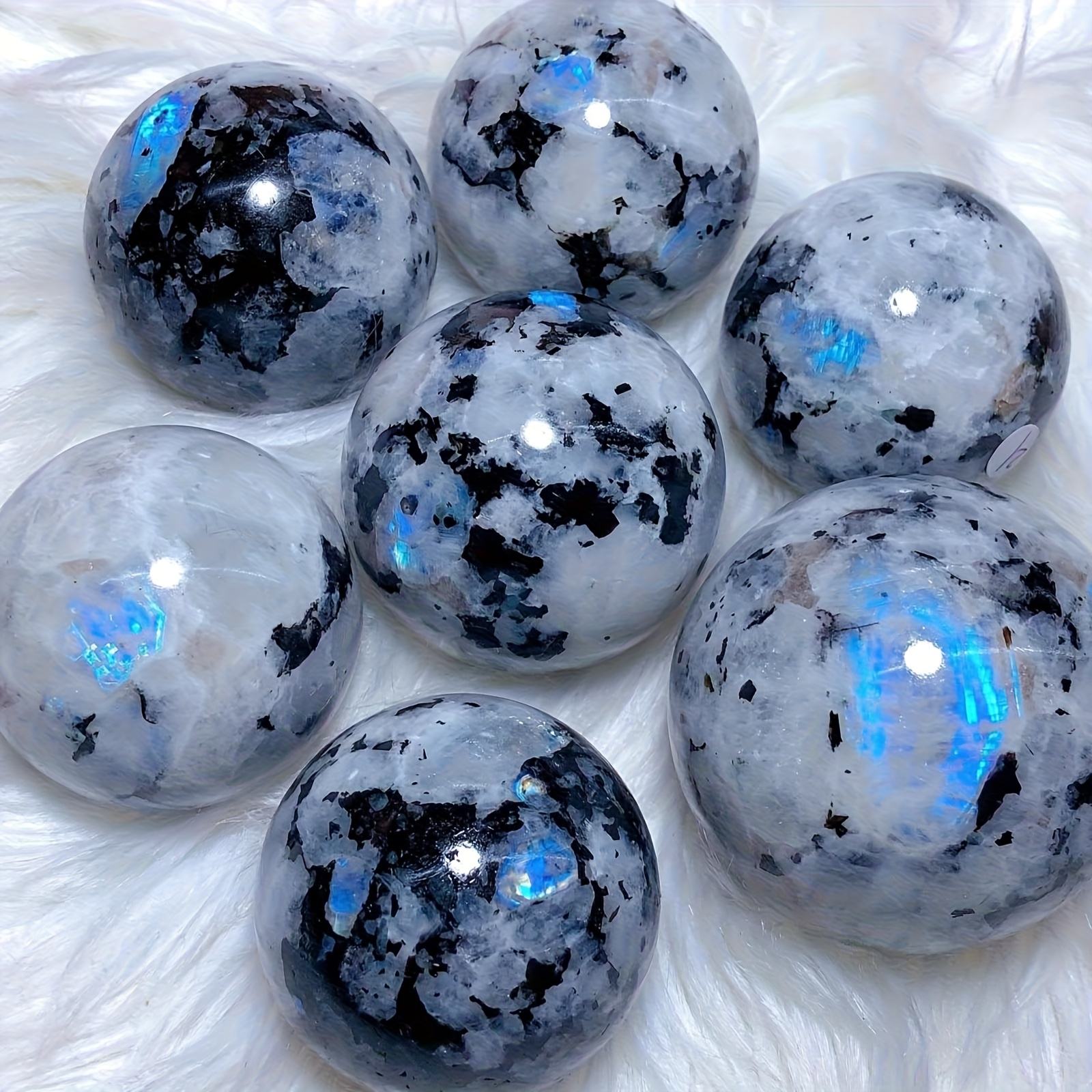 ทรงกลมมูนสโตนสีฟ้าเรนโบว์