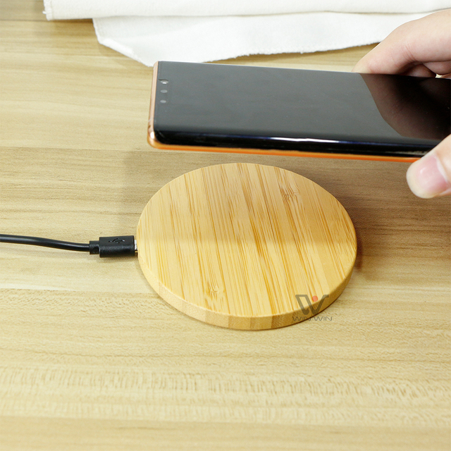 New Arrival Wireless Bamboo Wooden Power Bank 10W 15W Wireless Charging