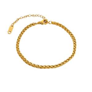 Pulsera de Joyería de Acero Inoxidable Chapada en Oro de 18k de Lujo para Mujer, Cadena y Eslabones de Acero Inoxidable Chapado de Alta Gama - Product Image 5