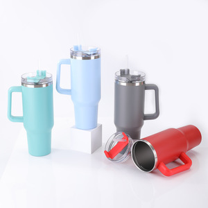 Customized 40oz Stainless Steel Tumbler With Handle Double Wall Insulated Car Mug For Travel Outdoor Use - Product Image 4
