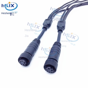 Conector Impermeable HE <span class=keywords><strong>SHENG</strong></span> JIA <span class=keywords><strong>XING</strong></span> M12, Adaptador de Una y Tres Piezas Tipo Y, 2 Núcleos, LED, IP67, Carcasa de Nailon, Automotriz, 2A - Product Image 4