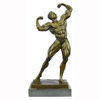 Prix des sculptures de figurines en métal personnalisées pour la décoration de la maison, taille réelle, en cuivre, bronze, homme musclé, musculation