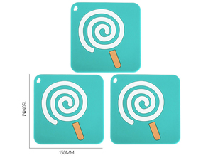 Mantel Individual Promocional de Silicona con Diseño de Dibujos Animados, Antideslizante, Suave, Aislante del Calor, Engrosado, para Comedor Doméstico, Fácil de Limpiar, con Posavasos - Product Image 4