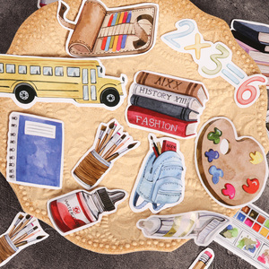 Custom Die Cut 168pieces Watercolor Self-adhesive <strong>Preppy</strong> Aesthetic Stationery <strong>Stickers</strong> for Scrapbook Decoration - Product Image 1
