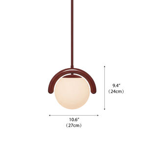 Luminaire suspendu minimaliste moderne, style esthétique contemporain, cadre en métal en forme de U, globe en verre <span class=keywords><strong>opale</strong></span>, lustre linéaire unique Lenox - Product Image 6