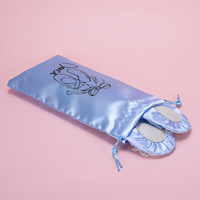 Sac de rangement pour chaussures de ballet pour femmes, en toile et satin, avec cordon de serrage, respirant, pour adultes et enfants