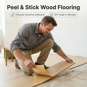 แผ่นไม้ลายไม้แบบลอกติด หนา 15 มม. สำหรับปูพื้นภายนอก/กลางแจ้ง ห้องนั่งเล่น ห้องครัว ติดตั้งง่ายแบบ DIY - Product Image 2