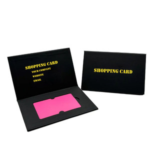 Portatarjetas de regalo Rojo Dorado y negro de lujo personalizado, caja de regalo magnética de tarjeta VIP de papel con cajas ranuradas con borde dorado y plateado - Product Image 4