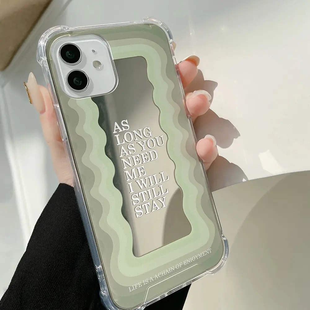Funda de teléfono a prueba de arañazos para iPhone, carcasa trasera de espejo color verde menta puro, venta al por mayor, para iPhone X XS Max 11 12 13 14 Pro Max