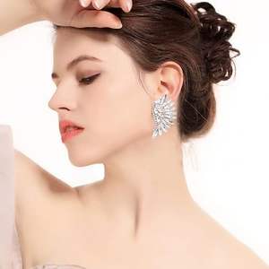 Brincos de brincadeira com strass vintage para festas de casamento, joias de fantasia com brilho e cristal, brincos pendurados - Product Image 2