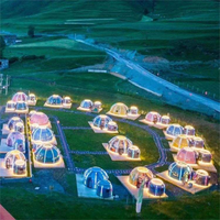 Tente dôme transparente en polycarbonate pour l'extérieur, mini-dôme de camping, maison dôme géodésique ovale verte pour hôtels et campings