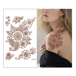 Pegatinas de tatuaje de brazo de flor de encaje bermellón americano europeo aplicación transfronteriza de belleza para el cuerpo para Amazon al por mayor - Product Image 3