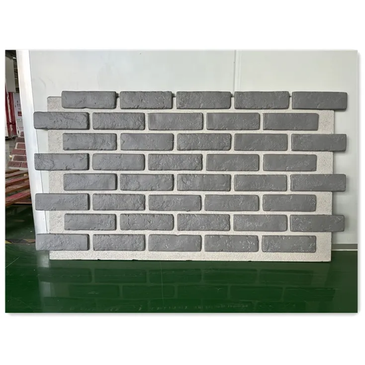 NEU Neue trend ige Vorderhaus Wand dekorative Beton suchen grau Ziegel Slip künstliche Faux dünne Ziegel Panel Furnier
