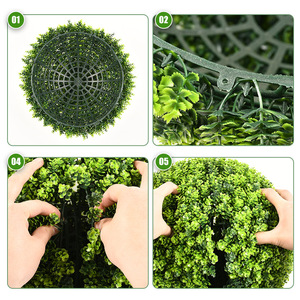 Boule de <span class=keywords><strong>tour</strong></span> de <span class=keywords><strong>pin</strong></span> de plante de simulation boule d'herbe verte marguerite boule d'herbe centre commercial décoration d'activité de mariage - Product Image 4