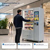Distributeur automatique combiné de boissons réfrigérées et de collations avec service 24h/24, paiement par billets et pièces, fourni par un fabricant chinois