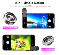 APEXEL — kit de lentilles pour téléphone portable, objectif macro-angle très large de 120 degrés, pour iPhone et Smartphone Android