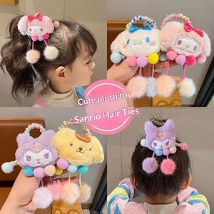 Élastique à cheveux <span class=keywords><strong>pour</strong></span> filles, motif dessin animé, avec boule de fourrure moelleuse, mignon, très élastique et durable, <span class=keywords><strong>pour</strong></span> queue de cheval et chignon - Product Image 2