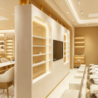 Mobilier de salon de beauté et de manucure moderne, solution clé en main de décoration intérieure avec éclairage LED Jxyx