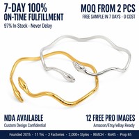 Bracelet Serpent en Acier Inoxydable Plaqué Or 18 carats, Étanche et Inaltérable, Prêt à l'Expédition en Gros pour Femmes