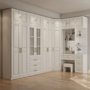 Su misura di alta qualità moderna <span class=keywords><strong>camera</strong></span> da letto in legno massello angolo armadio mobili con connessione toletta - Product Image 2