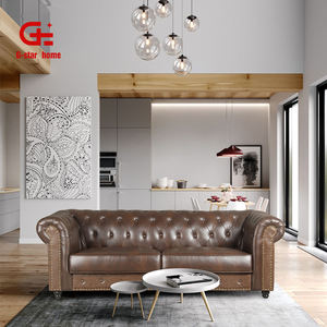 ODM/OEM Ретро Роскошный 3-местный диван для гостиной диван комплект из натуральной кожи диван для дома мебель - Product Image 4