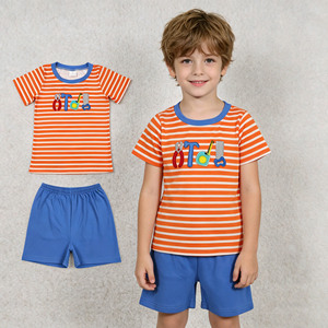 Ensembles de vêtements pour enfants en gros : T-shirt et short brodés animaux marins pour petits garçons - Collection décontractée RTS Boutique - Product Image 1
