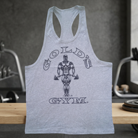 Débardeurs de sport dorés personnalisés pour hommes adultes, respirants, décontractés, avec impression offset, 100% coton, pour la musculation