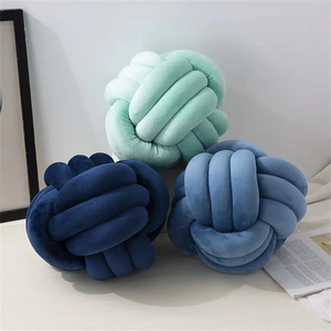 Accueil Salon Décoration Confort Oreillers Boule Oreiller Chevet <span class=keywords><strong>Coussin</strong></span> Solide Couleur Tissé À La Main Noué Oreillers Coussins Boule - Product Image 6