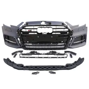 2017-2019 para Audi S3 Body Kit Dianteiro e Amortecedor Traseiro com Grill Durável PP Material Plástico Bodikits Acessórios