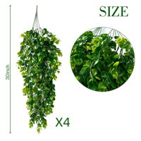 Rangkaian Bunga Gantung Daun Eucalyptus Abadi Buatan, Daun Plastik, Hiasan Dinding untuk Pernikahan, Rumah, Taman, Kantor