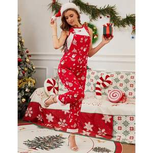 Mono navideño personalizado para mujer, rojo, estampado, con bolsillos, transpirable, de punto, para fiesta, talla mediana - Product Image 1