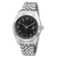 Montre-bracelet classique unisexe à quartz avec bracelet en acier inoxydable, cadran en verre, 20 mm, date automatique, calendrier, résistance à l'eau 3ATM