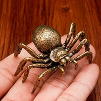 1 pièce Ornement Araignée en Laiton, Décoration de Table, Figurine Artisanale Rétro Personnalisée en Laiton, Petite Décoration pour Théière