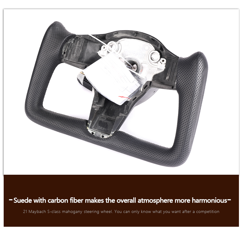 For Tesla Model 3 Yoke S X Model Y Carbon Fiber Leather Car Steering Wheel