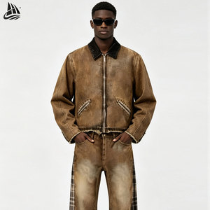 Venta al por mayor <span class=keywords><strong>de</strong></span> alta calidad Casual <span class=keywords><strong>Trajes</strong></span> <span class=keywords><strong>de</strong></span> los hombres <span class=keywords><strong>de</strong></span> mezclilla <span class=keywords><strong>de</strong></span> los hombres Slim Fit Denim Set Plus Size Black Denim Jacket para los hombres - Product Image 2