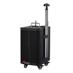 Oumeishoms-k6 Paire de haut-parleurs portables sans fil en bois de 6 pouces avec tige de traction, audio bidirectionnel, crossover, prise en charge de la carte mémoire - Product Image 3