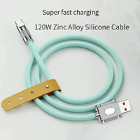 Câble de charge rapide USB Type C 2024 6A 120W en cuivre pur, alliage de zinc, silicone liquide, compatible avec les smartphones iOS, transfert de données