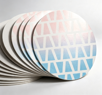Sous-verres ronds en papier personnalisés, impression offset recto simple, sous-verres en carton laminé pour café, restaurant, bar