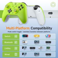 Joysticks multi-plateformes à 4 connexions Manettes de jeu EasySMX X05 avec effets RGB élégants, capteurs à effet Hall avancés