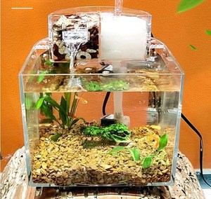 Réservoir de poissons de bureau en plastique réservoir de poissons aquaponique filtre muet créatif petit aquarium de bureau - Product Image 1