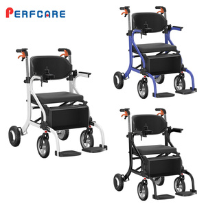 Fauteuil roulant manuel multifonctionnel Offre Spéciale à assistance par poussée Fauteuil roulant léger en aluminium pliable avec joystick - Product Image 3