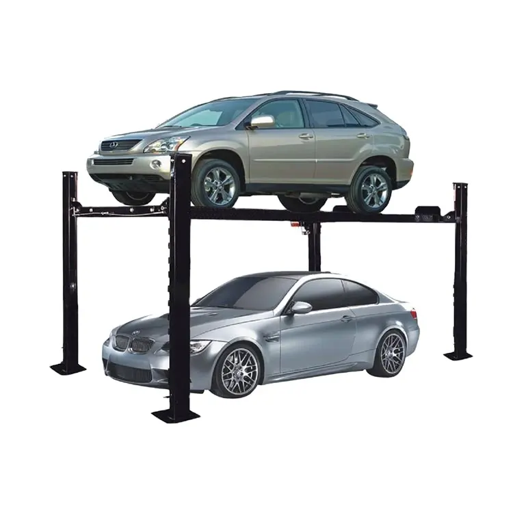 Laag Plafond Beste 4 Post Auto Parking Hydraulische Lift Met Wielen 9000 Lb Voor Garage
