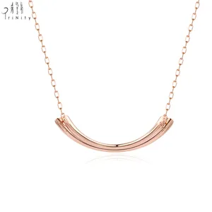New Smile Series Fine Jewelry Elegant Necklace 18K Rose Gold Natural Diamond Heart Shape Clavicle Necklace For Women