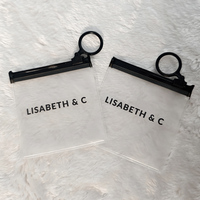 Marque privée personnalisé boucle d'oreille collier bijoux fermeture éclair emballage sac en gros Pvc fermeture éclair sac avec logo