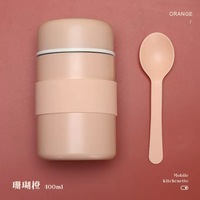Thermos alimentaire en acier inoxydable 304 avec logo personnalisé, boîte à lunch isotherme sous vide, récipient avec couvercle en PP et cuillère, 400 ml