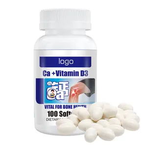 Factory price Ca Vitamin D3 Softgels Soft Capsules Healthcare Supplement Calcium and Vitamin D3