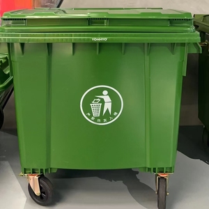China Factory Direct 660L Plastic Outdoor Dust Bin with Wheels Thickened Iron Ears Sanitation <strong>Trash</strong> Can with Lids <strong>Trailer</strong> - Product Image 3