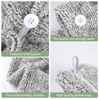 Serviette à cheveux en fibre de bambou du fabricant, serviette enveloppante à séchage rapide, serviette super absorbante avec bouton en velours corail